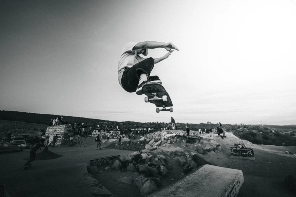 Skater in Taghazout Skatepark Hardcore